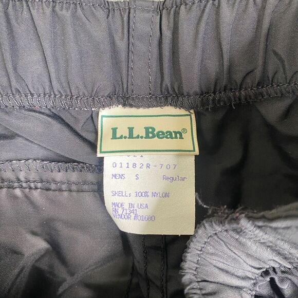 L.L. Bean Rain Pants Mens Small Black Adjustable Size Zip VTG USA Made 90's - Picture 8 of 12